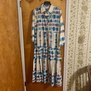 Maxi tiered shirt dress